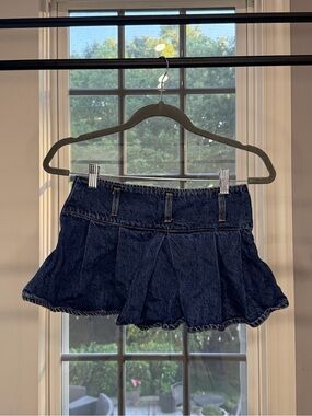 T.J.Maxx Dark Blue Denim Pleated Girls Skirt
